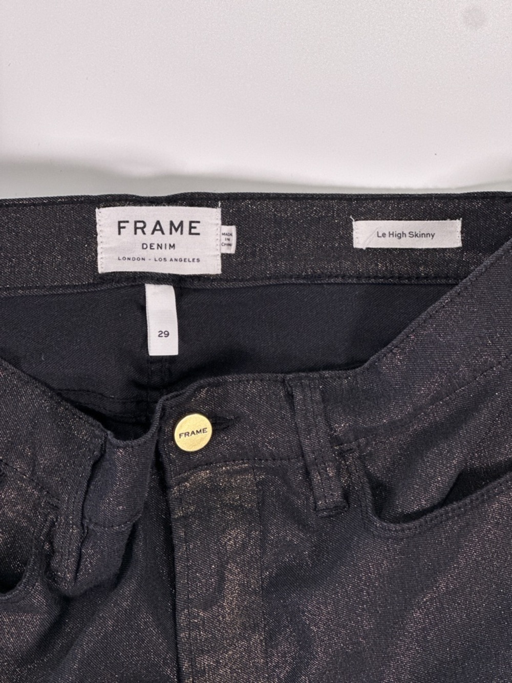 Frame Denim Black Metallic Le High Skinny Jeans - Picture 5 of 10
